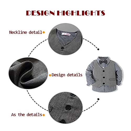 Image of Baby Boys' 4-Piece Set with Dress Shirt, Vest, Pants, and Tie