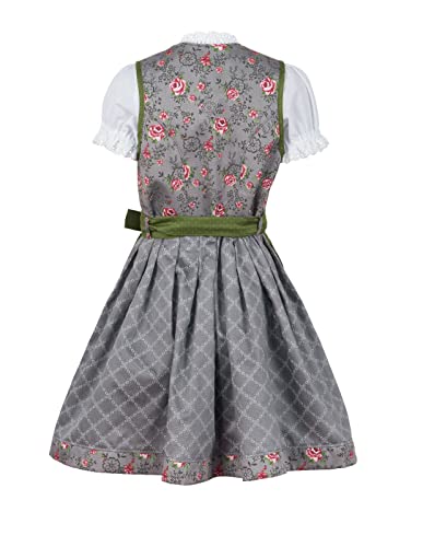 Dirndl für Kinder von Ramona Lippert – Modell Priscilla in Grau-Grün