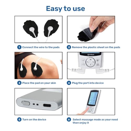 DrBash TENS & PMS Dual Channel Unit Machine | TENS Unit Muscle Stimulator with 10 Pads | Muscle Stimulator for Pain Relief Therapy with 24 Modes | Electrodes Muscle Stimulator for Physical Therapy - Image 4