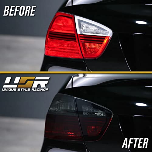 Usr Depo E90 Blackline Tail Lights - Red / Smoke Rear Tail Lamps Set (Left + Right, Inner + Outer) Compatible With 2006-2008 Bmw 3 Series 4D 4 Doors Sedan Pre-Lci E90 Chassis (Smoked Black Line Style) #TOP1