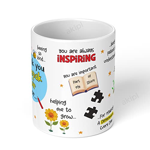 Image of Thank You Teacher Mug With Personalized Teacher's Name, Best Teacher Gift, Teacher Mug, Helping Me To Grow Ceramic Mug 11Oz Designer Coffee /Tea Cup Arm575 (Sir /Ma'Am), 325 ML