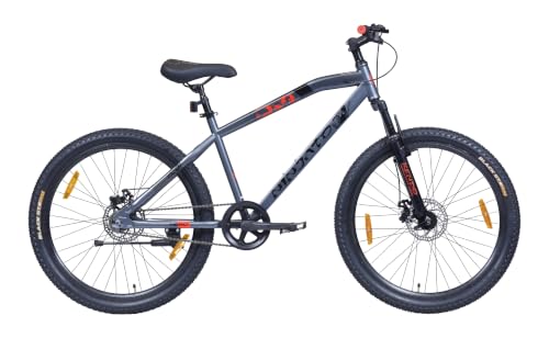 Image of Hero Ninjato 26T Single Speed Mountain /City Bicycle for Mens | Grey | Front Suspension | Disc Brake | Steel Frame : 16.9 inch | Rider Height : 5ft 0 inch - 5ft 8 inch | 85% Pre-Assembled Bicycle