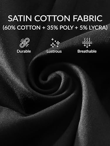 Image of BEYOUNG Regular Fit Formal Satin Shirt for Men | Full Sleeves | Men's Stylish Satin Silk Shirt | Formal Shirt | Buttondown Collar | Satin Solid Shirt for Men