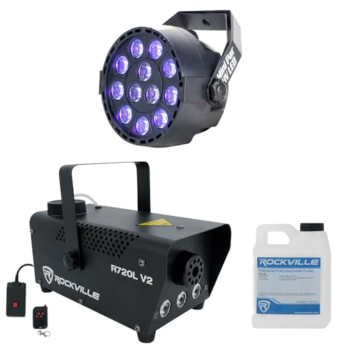 Rockville R720L V2 Máquina de Humo LED con Luz UV y Control Remoto miniatura 1