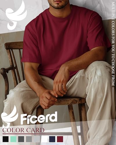 Ficerd 8 Pack Men's Big and Tall Shirts Short Sleeve Cotton Tee Summer Crew Neck Top Multipack2