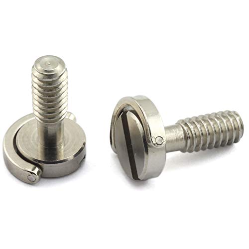 HJ Garden 2pcs 1/4-20 Thread D-Ring Stainless Steel Camera Fixing Screws for Camera Tripod Monopod QR Plate,D Shaft Quick Release Plate Mounting Screw 17mm Length - Thumbnail 3