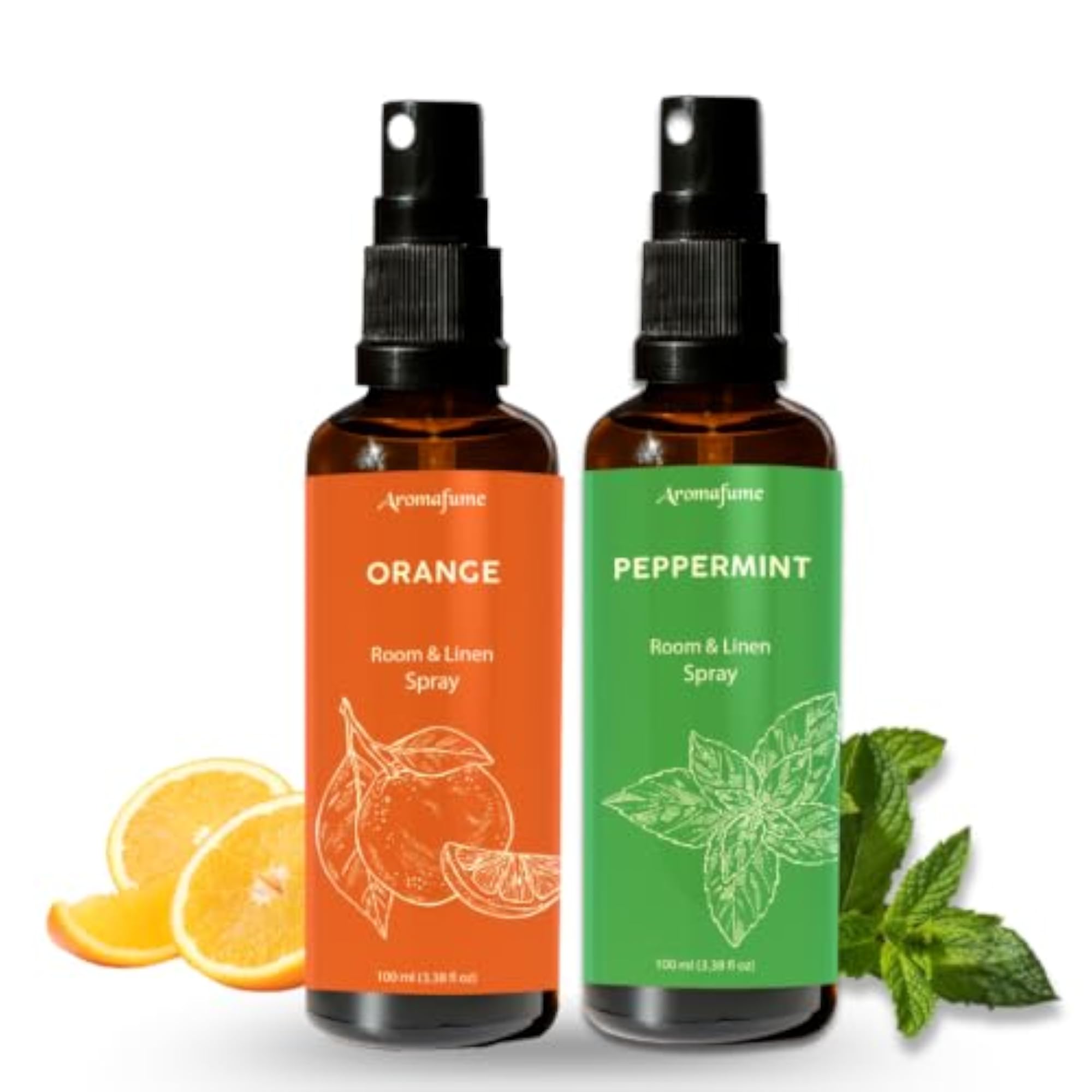 Orange & Peppermint Aromatherapy Mist Bundle, 2x100ml