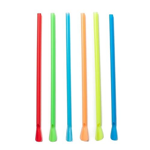 BeyBoss Cuchara de paja PP con pajita ideal para todo tipo de bebidas