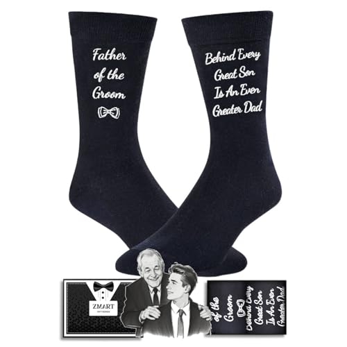 Zmart Father of the Groom Gifts - Father in Law Gifts from Bride Wedding Socks for Dad