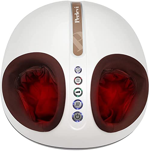 PERLEVI Foot Massager with Heating Function deep kneading Rolling, Compression, shiatsu Massager,for Plantar Fasciitis and fatigued Muscles, for Men's feet up to Size 12.