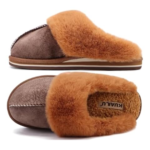 KuaiLu Women's Cosy Memory Foam Slippers Cover