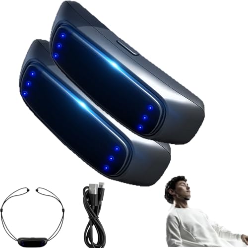 Anti-Snoring Device with 6 Adjustable Modes, Long Battery Life,Noise-Canceling & Silent Operation with Feedback Sleep, Ergonomic Design, Electronic Snore Stopper for Men and Women (2PCS)
