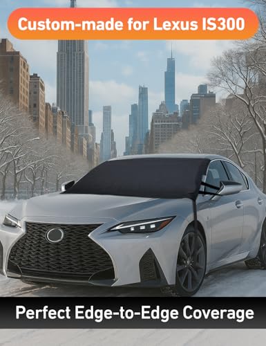 Image of EcoNour Car Snow Cover Compatible for Lexus is 300 | Windshield Cover for Ice and Snow with S-Hook Straps | Heavy-Duty 600D Oxford Winter Car Cover, Waterproof & Anti-Slip