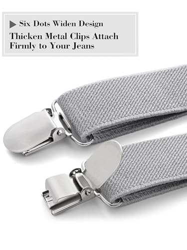 Image of habibee Suspenders and Bow Tie Set for Men, Adjustable Elastic Braces with Y-Back, Diverse Colors, Strong Clips