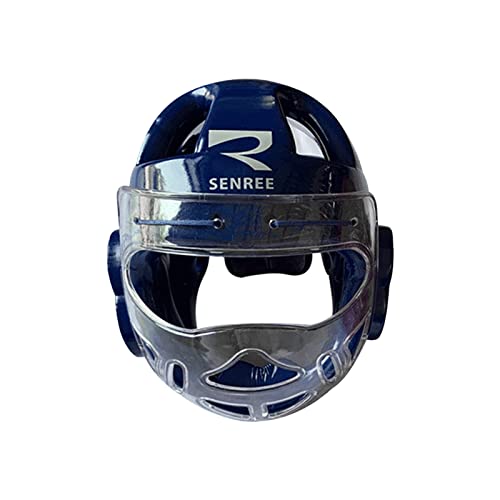 Benoon Casco de Taekwondo de protección eficiente para la Cabeza Facial cómodo Compatible con MMA Azul S