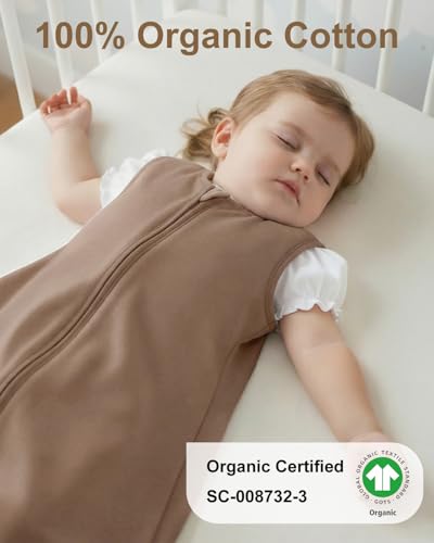 Image of Yoofoss Baby Sleep Sack 6-12 Months Wearable Blanket for Babies 100% Organic Cotton 2-Way Zipper TOG 0.5 Toddler Sleeping Sack 3 Pack, Comfy Lightweight Sleep Sacks