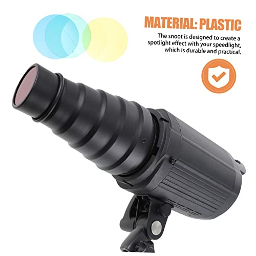 Tubo de luz cónico para fotografía con filtros de color y rejilla para flash de estudio 6