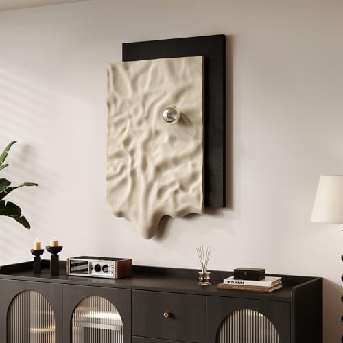 Troartos 3D Textured Black and White Abstract Wall Art for