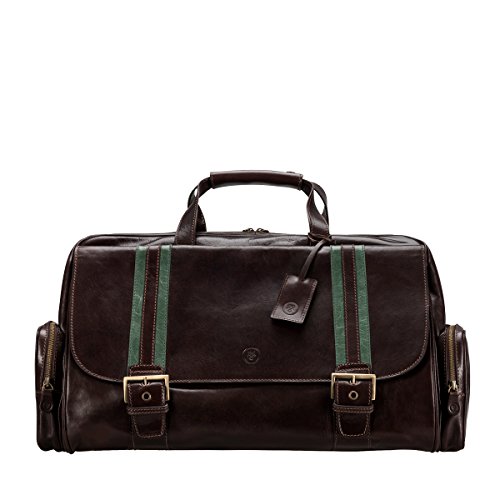 Maxwell Scott Sac de Voyage zippé à Poches en Cuir Italien - DinoM Marron foncé Cover
