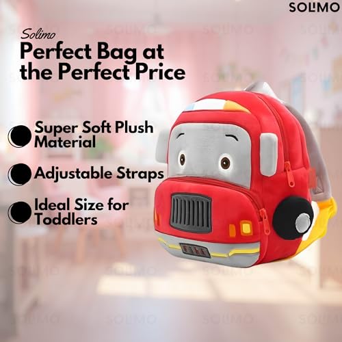 Image of Amazon Brand - Solimo School Bag for Kids Boys and Girls, 14 Inch Small Backpack for Kid, 2-6 Year Old, Toddler, Unisex, Picnic, Casual, Travel, Birthday,Gift For Kids (Fire)