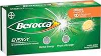 Berocca Energy Multivitamin with B Vitamins: B3, B6, B12, Vitamin C, Zinc, Calcium and Magnesium, to Support Physical and Energy Levels, Orange Flavour, 30 Effervescent Tablets
