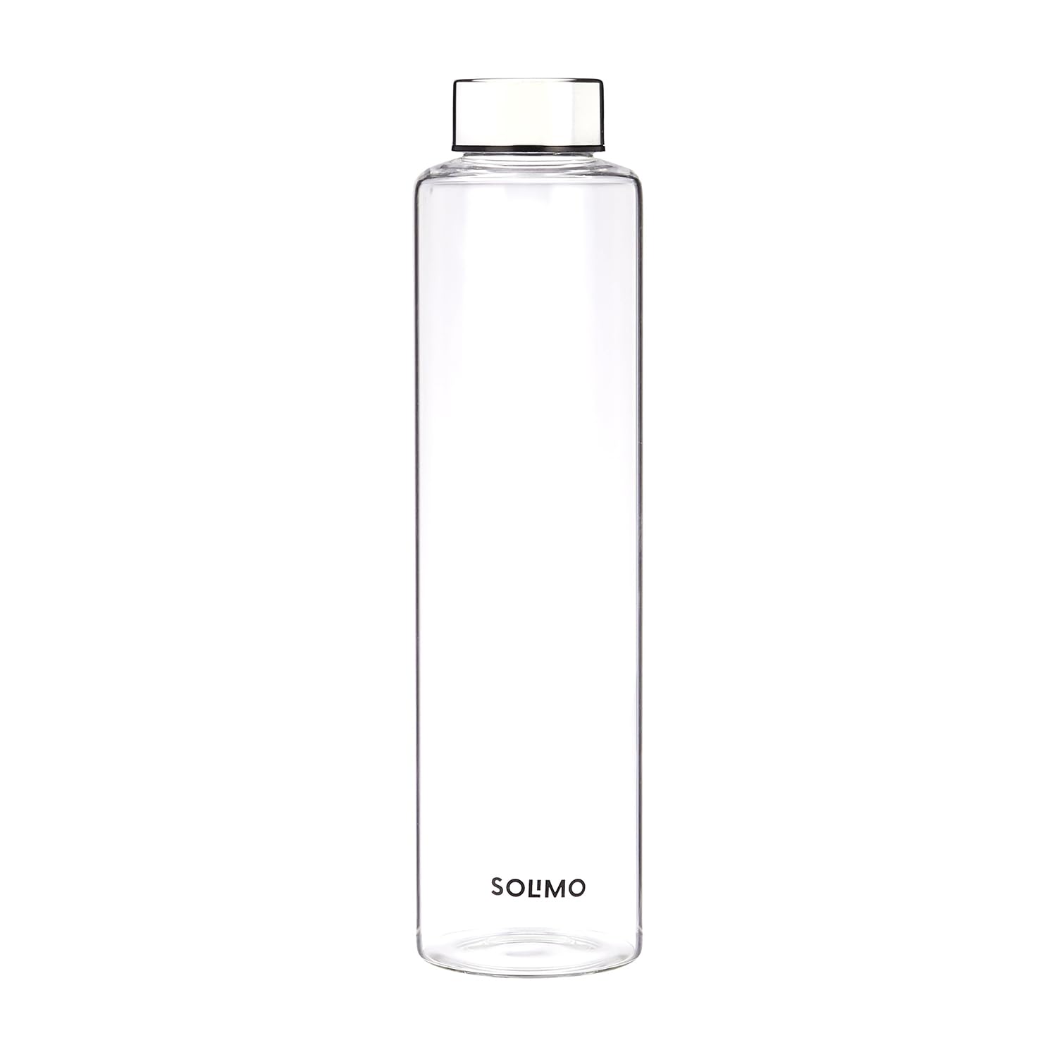 Amazon Brand - Solimo Borosilicate Glass Fridge Bottle with Leak Proof Stainless Steel Cap | 1000 ml