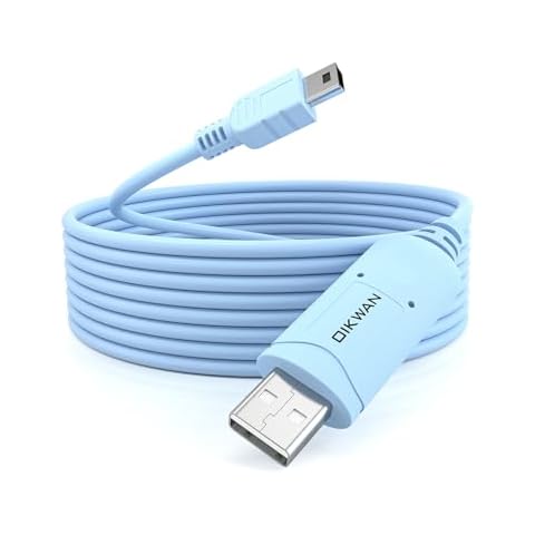 OIKWAN USB Console Cable,USB Type A to USB Type Mini B,CAB-Console-USB with FT232 Chip Compatible with Cisco 1900,2900 and 3900 Series Routers,2960,3750,and 3750-X Catalyst Series Switches Cover
