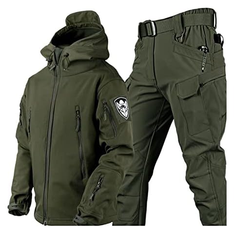 VBVARV Men Tactical Combat Uniform Jacket Shirt & Pants Suit for Army Military Paintball Hunting Shooting War Game,Military Green,XXL Cover
