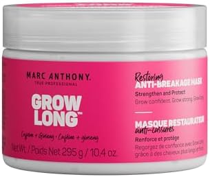 Marc Anthony Grow Long Hair Mask for Dry Damaged Hair - Argan Oil, Caffeine & Keratin Hair Treatment for Anti Breakage & Hair Growth ? Sulfate Free, Leave In Hair Repair Deep Conditioner Volumizer
