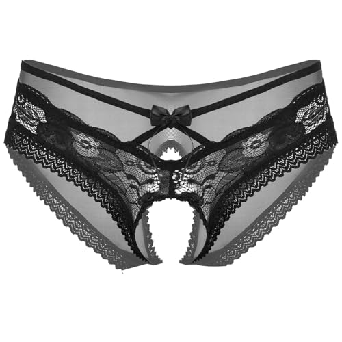 Hedmy Men's Sexy Lingerie Sissy Gay Thongs Briefs Underwear Bow Ultra Low Rise Crossdresser Panties