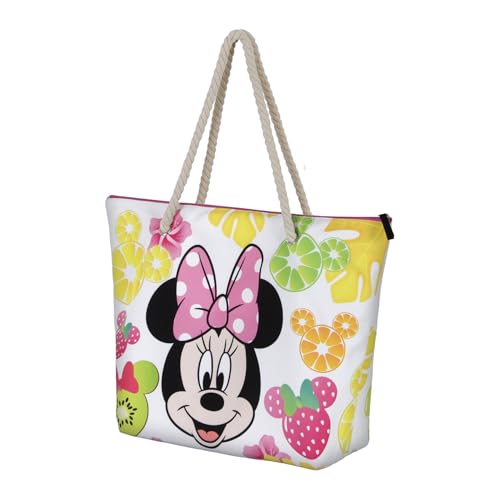 Disney Mickey Minnie Mouse-Bolsa de Playa Soleil, 52 x 37 cm, Multicolor Fruits