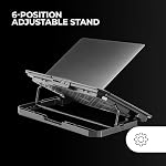 Mars Gaming MNBC23, 16" Cooling Base and Stand, 6 Controllable Fans with Blue LED, 6 Positions Support, Smartphone Stand, 2 USB 2.0, Black - Image 4
