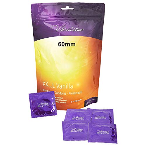 Miniatura 2 de Vibratissimo Condones Xxl Vanilla Paquete De 50 Preservativos Premium Con Aroma Grosor De Pared Fino Y Aromatizados Sensitivos Ultrafinos B 60 Mm