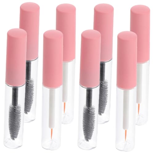 FRCOLOR Tubos Vacíos para Máscara de Pestañas y Delineador Líquido con Tapa Rosa Envases Transparentes Recargables para Maquillaje y Cosméticos para Uso Personal y Regalos