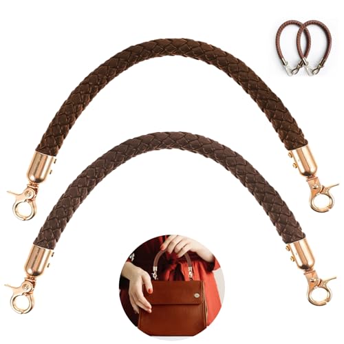 YUNXCNA Maniglie di Ricambio per Borse, 2 Pcs, Pelle PU, Fibbie in Metallo, Ideali per Borse a Mano e a Tracolla