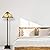 Lavish Home Tiffany Style Floor Lamp – Mission Design Standing Light with Art Glass Lampshade and 2 LED Bulbs – Vintage Look Accent Decor