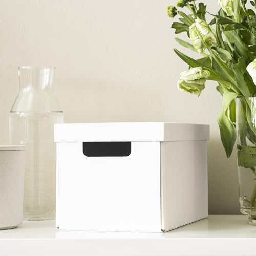 FJÄDERHARV boîte de rangement avec couvercle design épuré blanc