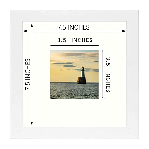 Frametory, 8X8 Picture Frame - Composite Wood With Glass - Square Photo Frame Horizontal And Vertical For Wall And Tabletop (White, 2 Pack) #TOP3