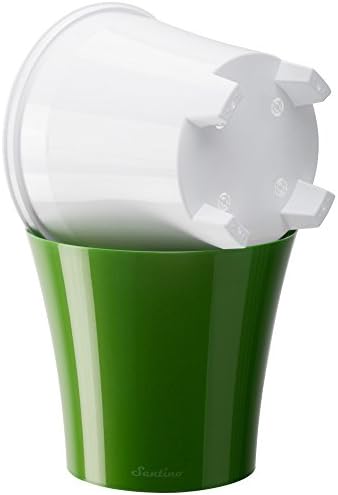 Santino Self Watering Planter Arte 7.7 Inch Green/Black Flower Pot — view 2