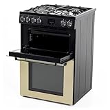 Tesla Dual Fuel Cooker - Freestanding Cream, A/A+ Energy, 4-Burner Gas Hob, 60cm Double Cavity, 68L & 31L Ovens, Easy Clean Enamel, LED Timer, (TMRDF60C) - Image 3
