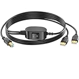 Herfair Printer Cable Splitter (5FT) 1 in 2 Out Printer Splitter for Two Computers USB-B Male to Dual USB Male Y Cable for Two Computers Share One Printer/Scanner/Fax Machine, Switch Control