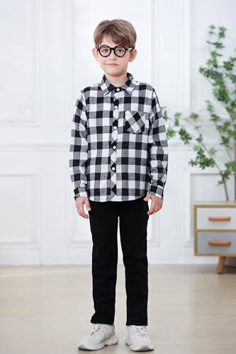 Image of Betusline Boy and Men Button Down Plaid Shirt
