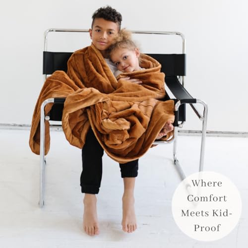 Image of SARANONI Luxury Lush Kids Blanket | Ultra-Soft & Cozy Plush Comfy Blankets for Kids & Teens | Camel - 40 inch x 60 inch
