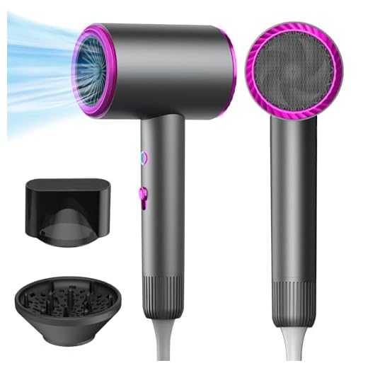 Oskuglin Sèche-cheveux ionique, sèche-cheveux 2100 W, sèche-cheveux de salon avec bouton chaud/froid, 3 températures/2 vitesses, gris