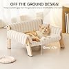 MEWOOFUN Cat Couch Bed, Pet Sofa for Indoor Cats Wooden Indoor Elevated Cat Beds with Removable Mattress Cover Suitable for Kitty, Puppy or Small Animal (Cream, Medium) #3