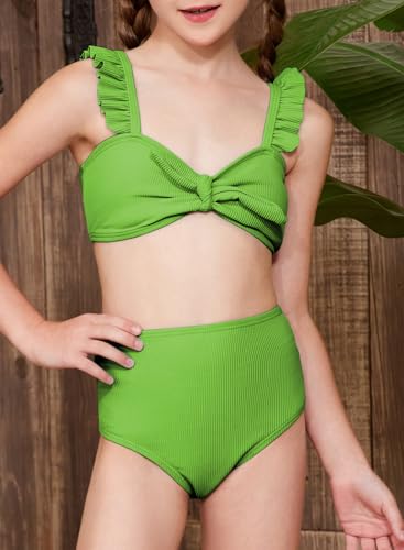 blibean Tween Girls Swimsuit Two Piece Bikini Sets with Chest Pad Size 6-15 Years2
