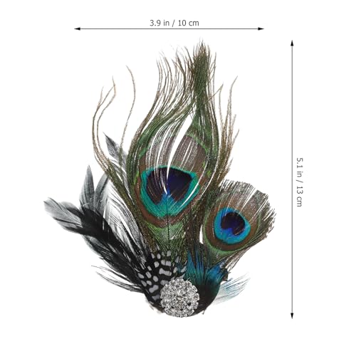 NUOBESTY 1 StüCk Pfauen Fascinator Kopfschmuck Make-up Feder Kopfbedeckung FüR Festliche Tanzparty Abschlussball AuffüHrung Anzieh Requisite