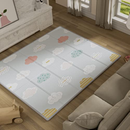 Uanlauo Baby Play Mat,71x59inch Play Mat for Baby,Foldable Kids Play Mat, Foam Play Mat,Infant Play Mat,Waterproof Crawling Mat,Edge Reinforcement Mat