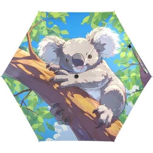 Parapluie protection UV léger motif koala gris pour voyager