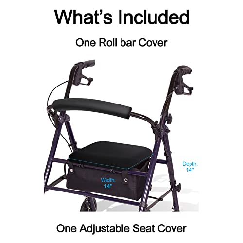 Rollator Walker Seat And Backrest Rollbar Covers Set Adjustable Patterns Walker Cover Accessories For Walker Rollator #TOP2